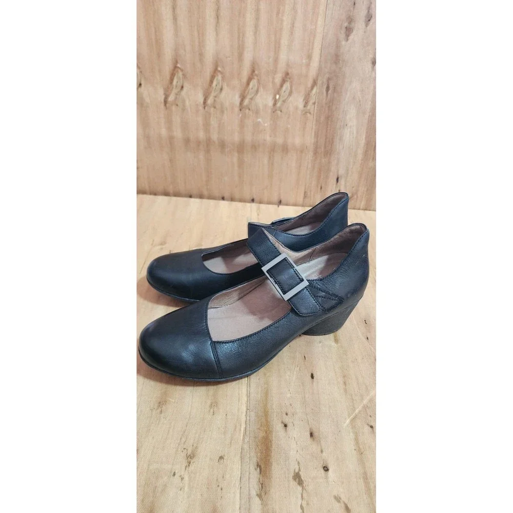 Dansko Roxanne Mary Jane Pumps Shoes Black Leather EU 37 US 5.5-6